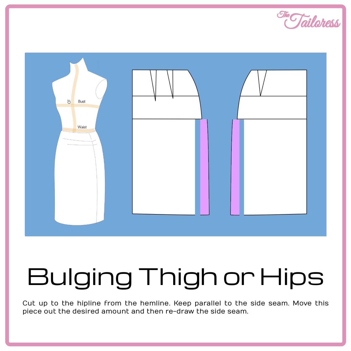 Adjusting a pattern to fit wider hips or thighs - The Tailoress PDF Sewing Patterns