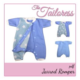 The Tailoress PDF Sewing Patterns - Jarrod Toys Dolls or Preemie Baby / Children Romper PDF Sewing Pattern 24-36 weeks